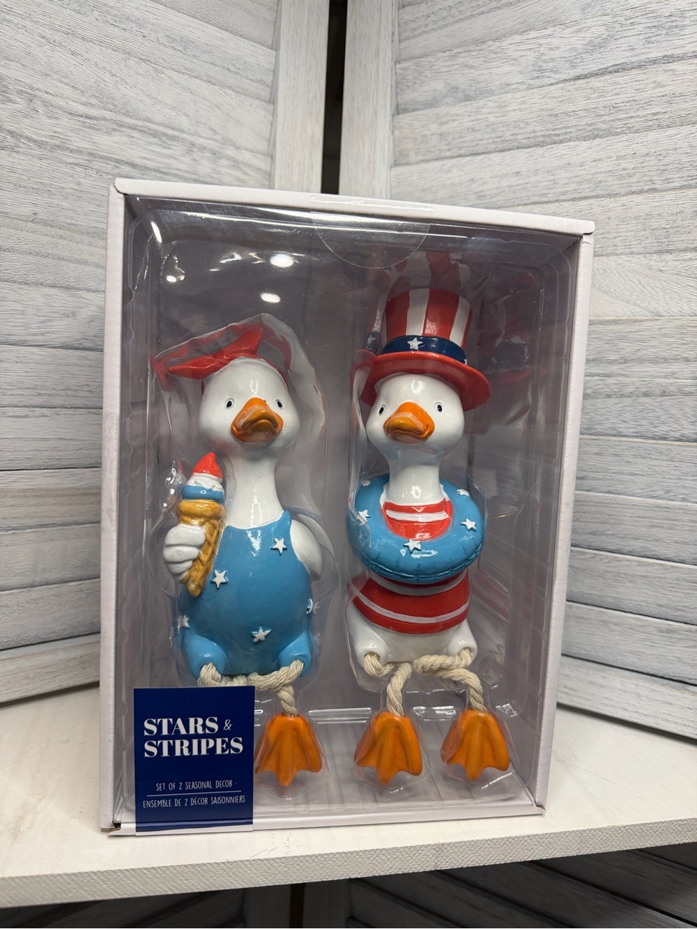 Stars & Stripes Duck Figurine Set - Patriotic Red, White & Blue TIKTOK VIRAL